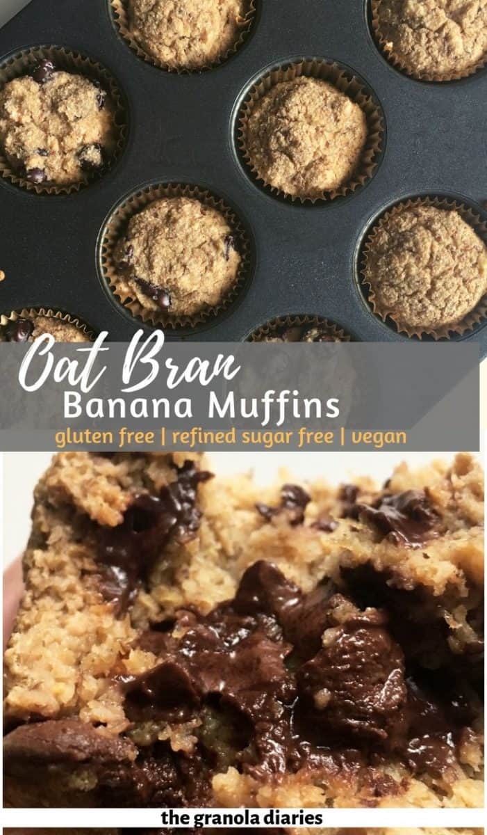 Oat Bran Banana Muffins {Gluten Free & Vegan} The Granola Diaries