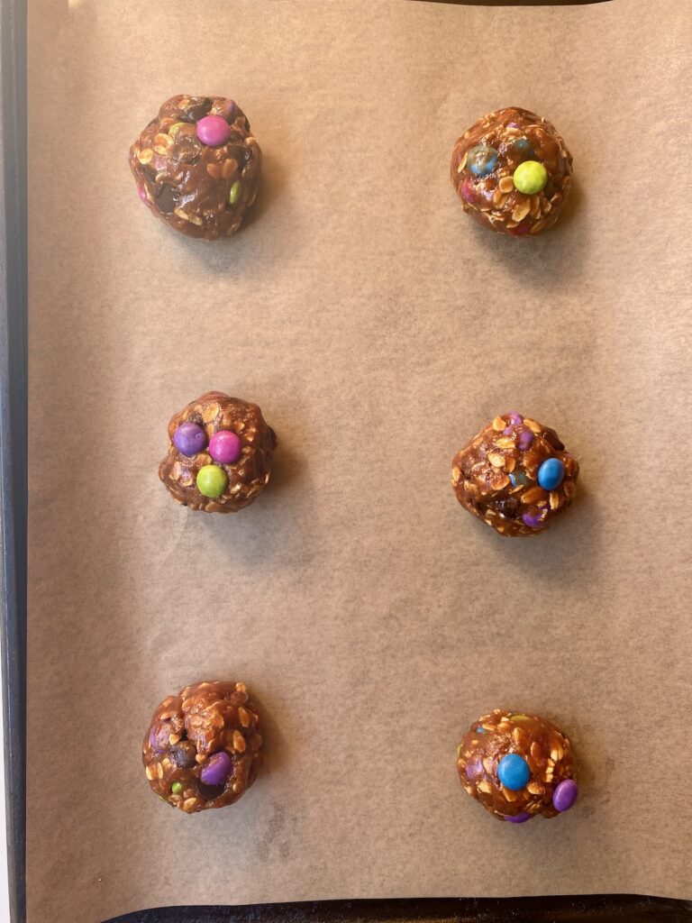 raw monster cookie dough balls