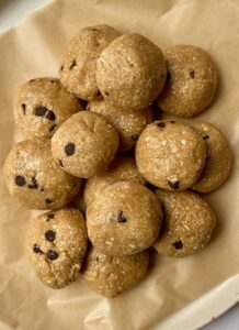 Pile of gluten free high protein cookie dough balls