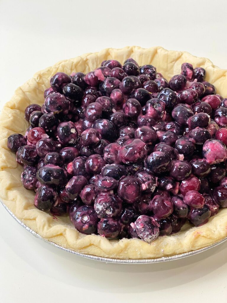 Blueberries in a pie shell