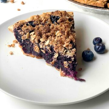 slice of vegan blueberry pie